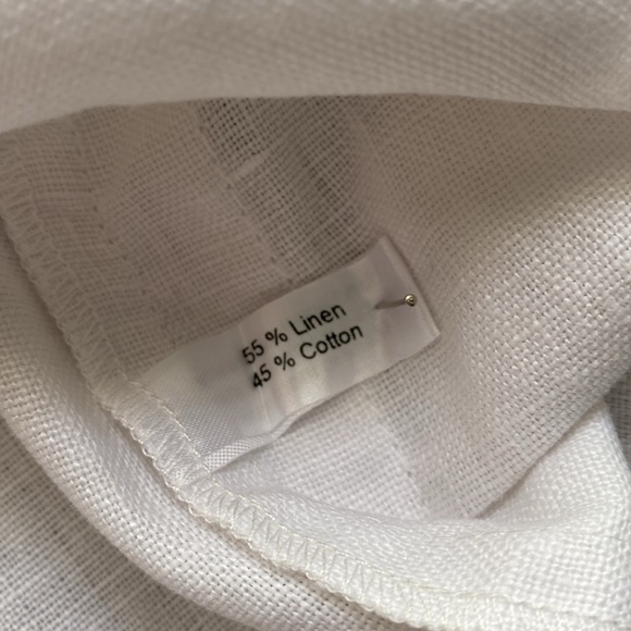 White Linen Mini Skirt with Real Mother of Pearl Buttons - Picture 13 of 13